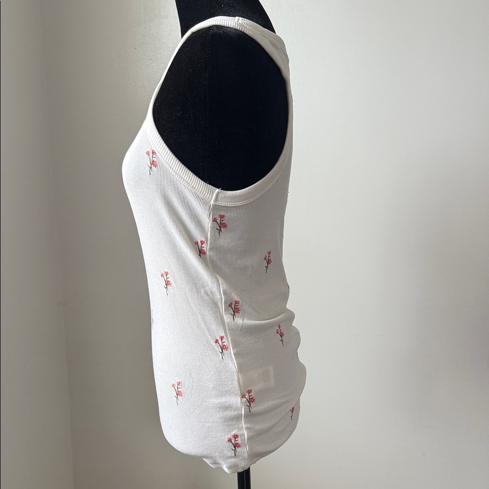 Lucky Brand White Tank Top with Red Floral Design - Picture 6 of 6